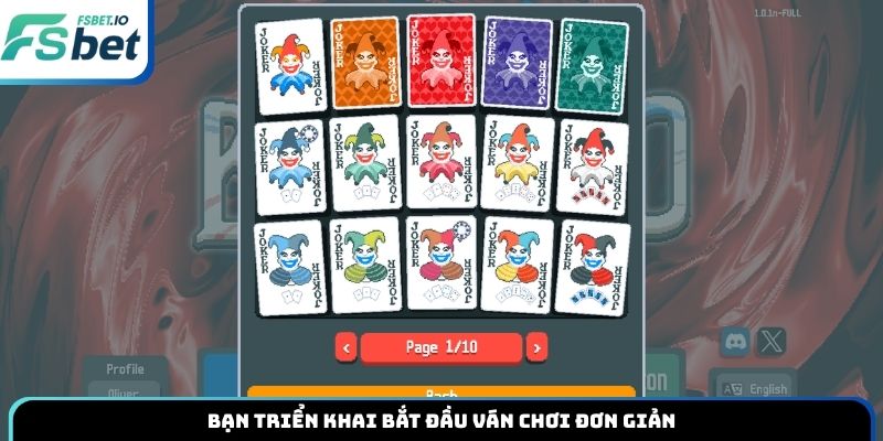 Bạn triển khai bắt đầu ván chơi đơn giản